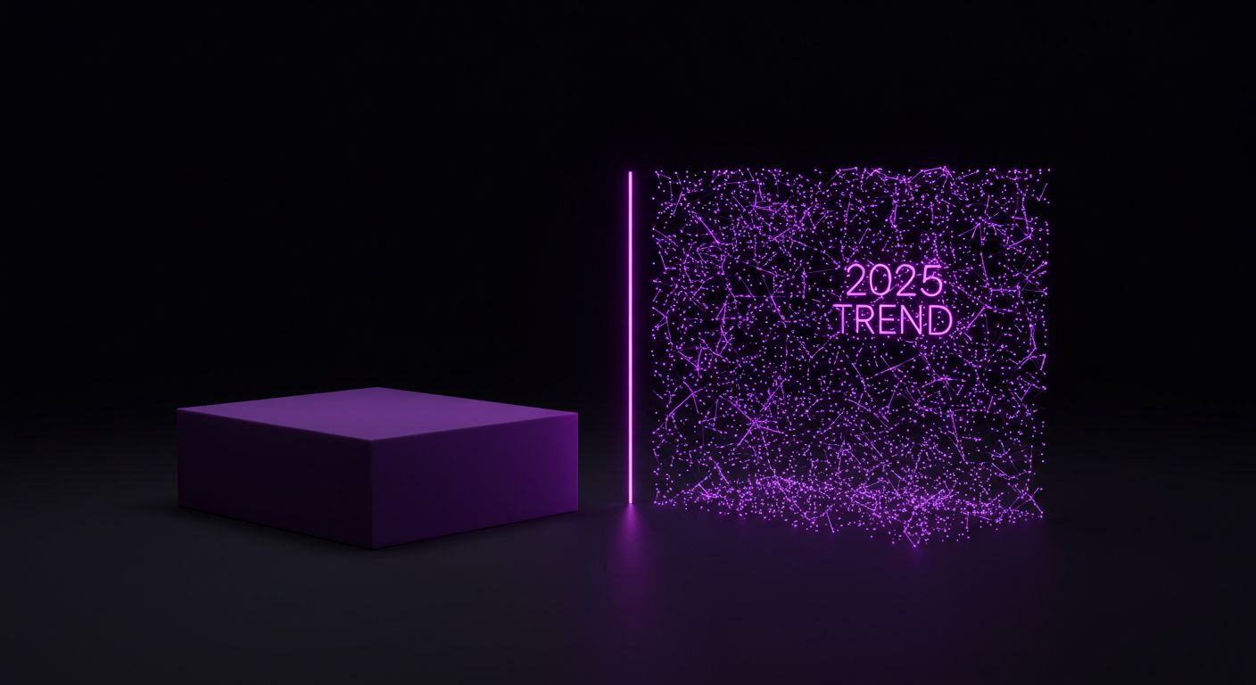 A dull block of old trends placed over a vibrant collection of new trends.